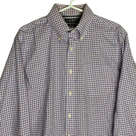Ralph Lauren Dress Shirt Mens 15.5 34/35 Button Down Non Iron Preppy L/S LRL - Picture 5 of 15